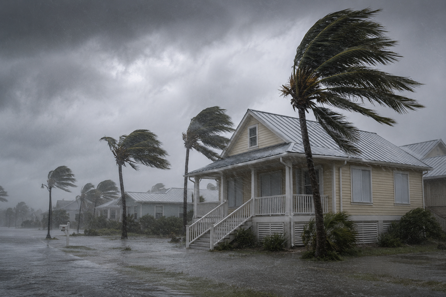 Hurricane Season Exterior Protection for an Alabama home during strong winds and heavy rain